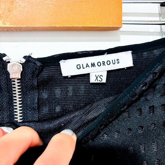 GLAMOROUS Black flared mesh skirt | Circle cut, elegant flowy design | X-Small * - Picture 6 of 6